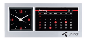 Plastic Calendar with Clock