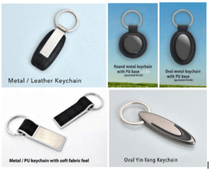 Metal and Leather Keychains