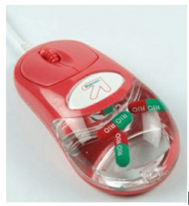 USB wired optical mouse with 3 Pills floater