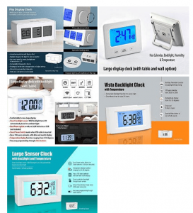 Digital desk clocks with large displays