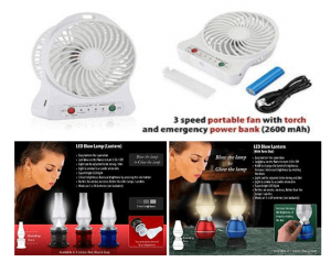 Portable Fan and Led Blow Lamp