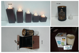 Wooden t-holder set, Ganesh ji candle set