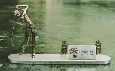 Business Card Holder with a Golfer
