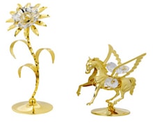Golden Vintage Sun Flower and Fly Horse