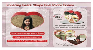 Rotating Heart Shape Dual Photo Frame