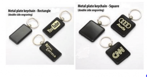 Plastic Keyrings with Metal Plates