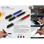 4 in 1 pen with stylus, torch & highlighter