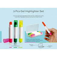 Set of 3 pieces gel highlighter set in a plastic box