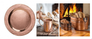 Copper Trays Mugs Spoons