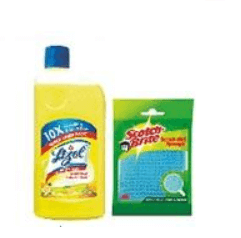 Buy Lizol floor cleaner and get free Scotch-Brite Scrub Net Sponge