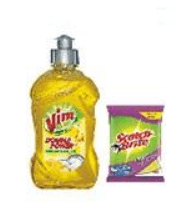 Buy Vim Liquid and Get free Scotch-Brite Scrub Sponge