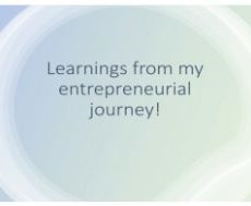 Learnings From My Entrepreneurial Journey!