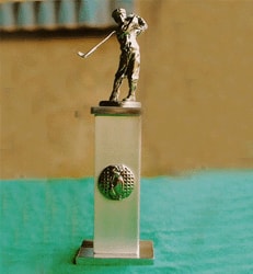 Square Aluminum Column with Golfer